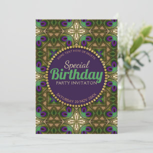 Peacock Cross Purple Green Special Anniversaire