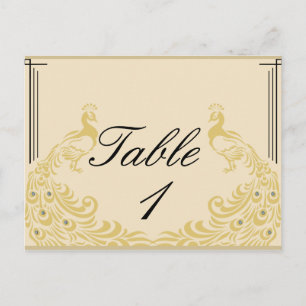 Peacock Elegance Art Déco Flair Numéro de table