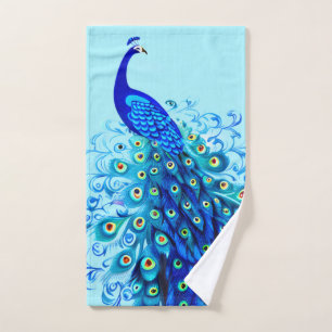 Peacock en bleu turquoise et cobalt