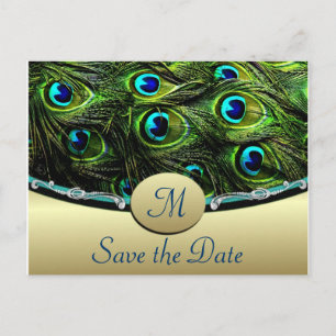 Peacock Enregistrer la date Cartes de mariage