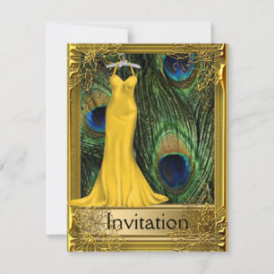 Peacock et Gold Invitation N'importe quelle partie