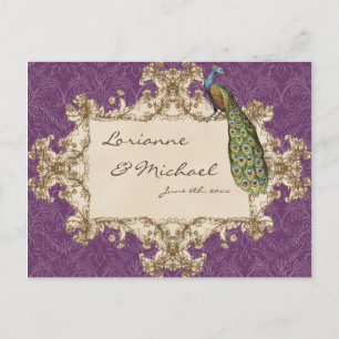 Peacock & Etchs vintage, carte postale RSVP