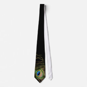 Peacock Feather Cravate noire