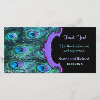 Peacock Feather Drame - Carte de remerciements
