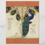 Peacock & Feather Elegant Matching Wedding Program<br><div class="desc">SÉLECTION DU PAPIER : Cette opération arrive à plat et se déplie. Vous devrez le plier en deux. La plupart des imprimeries le feront pour un coût très minime, ou vous pouvez le faire vous-même. À moins que vous ne prévoyez d'avoir une partition professionnelle d'imprimerie et plier cette NE COMMANDEZ...</div>