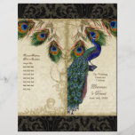 Peacock & Feather Elegant Matching Wedding Program<br><div class="desc">SÉLECTION DU PAPIER : Cette opération arrive à plat et se déplie. Vous devrez le plier en deux. La plupart des imprimeries le feront pour un coût très minime, ou vous pouvez le faire vous-même. À moins que vous ne prévoyez d'avoir une partition professionnelle d'imprimerie et plier cette NE COMMANDEZ...</div>