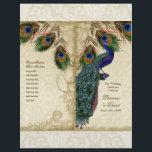 Peacock & Feather Elegant Matching Wedding Program<br><div class="desc">SÉLECTION DU PAPIER : Cette opération arrive à plat et se déplie. Vous devrez le plier en deux. La plupart des imprimeries le feront pour un coût très minime, ou vous pouvez le faire vous-même. À moins que vous ne prévoyez d'avoir une partition professionnelle d'imprimerie et plier cette NE COMMANDEZ...</div>