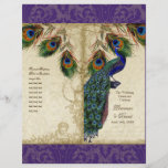 Peacock & Feather Elegant Matching Wedding Program<br><div class="desc">SÉLECTION DU PAPIER : Cette opération arrive à plat et se déplie. Vous devrez le plier en deux. La plupart des imprimeries le feront pour un coût très minime, ou vous pouvez le faire vous-même. À moins que vous ne prévoyez d'avoir une partition professionnelle d'imprimerie et plier cette NE COMMANDEZ...</div>