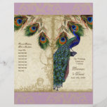 Peacock & Feather Elegant Matching Wedding Program<br><div class="desc">SÉLECTION DU PAPIER : Cette opération arrive à plat et se déplie. Vous devrez le plier en deux. La plupart des imprimeries le feront pour un coût très minime, ou vous pouvez le faire vous-même. À moins que vous ne prévoyez d'avoir une partition professionnelle d'imprimerie et plier cette NE COMMANDEZ...</div>