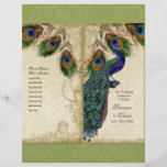 Peacock & Feather Elegant Matching Wedding Program<br><div class="desc">SÉLECTION DU PAPIER : Cette opération arrive à plat et se déplie. Vous devrez le plier en deux. La plupart des imprimeries le feront pour un coût très minime, ou vous pouvez le faire vous-même. À moins que vous ne prévoyez d'avoir une partition professionnelle d'imprimerie et plier cette NE COMMANDEZ...</div>