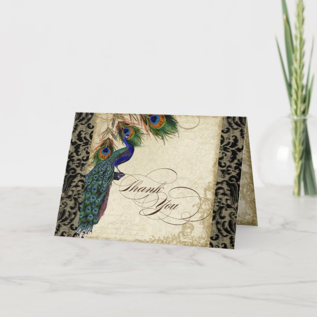 Peacock & Feather Formel Merci Note Tan Noir (Devant)