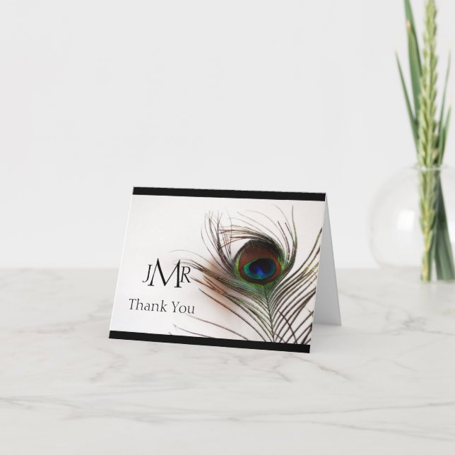 Peacock Feather Glamor Anniversaire Merci (Devant)