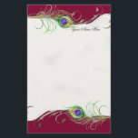 Peacock Feather n Swirls - Papeterie Mariage<br><div class="desc">Cette oeuvre originale a été conçue pour une collection mariage moderne et contemporaine. Il y a un ensemble complet de produits et peut être créé dans plusieurs coloris. Si vous souhaitez qu'il corresponde à votre mariage, faites-le nous savoir par e-mail et nous serons heureux de vous aider. Cette conception consiste...</div>