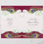 Peacock Feather n Swirls - Programme de mariage fo<br><div class="desc">Ce programme de mariage devra être plié lorsque vous le recevrez, il est expédié sous forme de feuille plate. Je recommande de l'emmener dans une imprimerie et de les faire marquer et plier pour vous pour ce qui est généralement un coût très nominal. Une deuxième page (intérieure) est disponible si...</div>