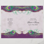 Peacock Feather n Swirls - Programme de mariage fo<br><div class="desc">Ce programme de mariage devra être plié lorsque vous le recevrez, il est expédié sous forme de feuille plate. Je recommande de l'emmener dans une imprimerie et de les faire marquer et plier pour vous pour ce qui est généralement un coût très nominal. Une deuxième page (intérieure) est disponible si...</div>