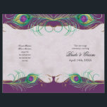Peacock Feather n Swirls - Programme de mariage fo<br><div class="desc">Ce programme de mariage devra être plié lorsque vous le recevrez, il est expédié sous forme de feuille plate. Je recommande de l'emmener dans une imprimerie et de les faire marquer et plier pour vous pour ce qui est généralement un coût très nominal. Une deuxième page (intérieure) est disponible si...</div>
