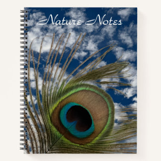 PEACOCK FEATHER SKY PHOTO HARDCOVER CARNET