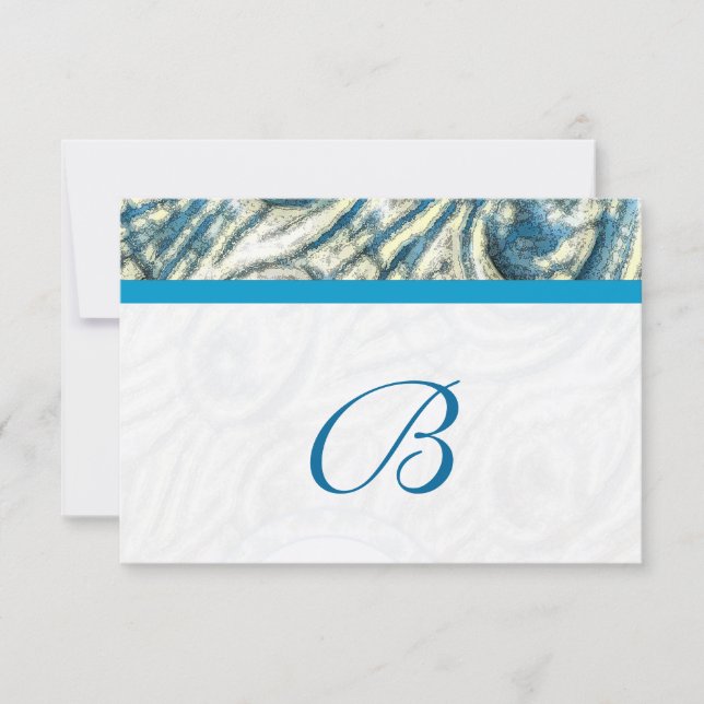 Peacock Feather Swirls Wedding RSVP (Devant)