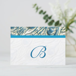 Peacock Feather Swirls Wedding RSVP