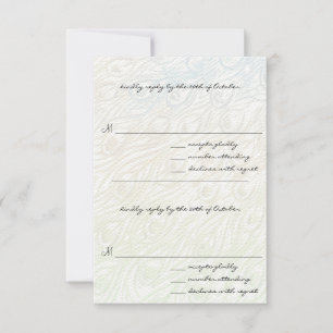 Peacock Feather Swirls Wedding RSVP Cartes