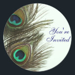 Peacock Feather Vous êtes Invited Envelope Sticker<br><div class="desc">Peacock Feather Vous êtes Invited Envelope Stickers</div>