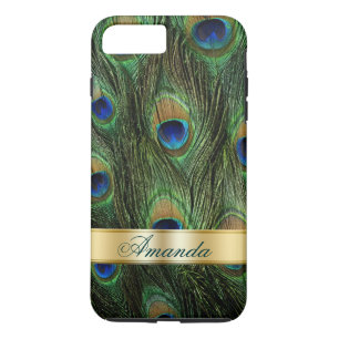 Peacock Feathers iPhone 7 Plus Monogram Coque