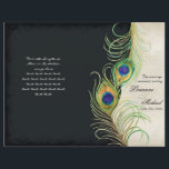 Peacock Feathers - Noir, programme de mariage<br><div class="desc">Ce programme de mariage élégant et sophistiqué allie le meilleur de la tradition et la fraîcheur du contemporain. Livré à vous comme une feuille plate, vous aurez besoin de plier ou de prendre à une imprimante pour avoir marqué et plié. Doté de plumes Peacock stylisées, de couleur pastel, sur une...</div>