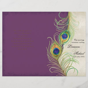 Peacock Feathers - Purple, Programme de mariage