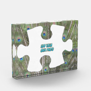 Peacock Feathers Puzzle Piece Cust. Bloc photo