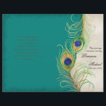 Peacock Feathers - Turquoise, programme de mariage<br><div class="desc">Ce programme de mariage élégant et sophistiqué allie le meilleur de la tradition et la fraîcheur du contemporain. Livré à vous comme une feuille plate, vous aurez besoin de plier ou de prendre à une imprimante pour avoir marqué et plié. Doté de plumes Peacock stylisées, de couleur pastel, sur une...</div>