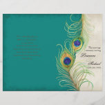 Peacock Feathers - Turquoise, programme de mariage<br><div class="desc">Ce programme de mariage élégant et sophistiqué allie le meilleur de la tradition et la fraîcheur du contemporain. Livré à vous comme une feuille plate, vous aurez besoin de plier ou de prendre à une imprimante pour avoir marqué et plié. Doté de plumes Peacock stylisées, de couleur pastel, sur une...</div>