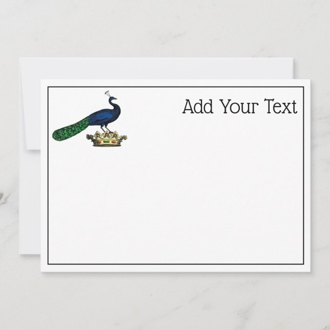 Peacock héraldique Vintage stylisé sur Couronne C (Devant)