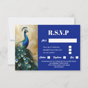Peacock oiseau luxe 3D bleu émeraude vert rsvp