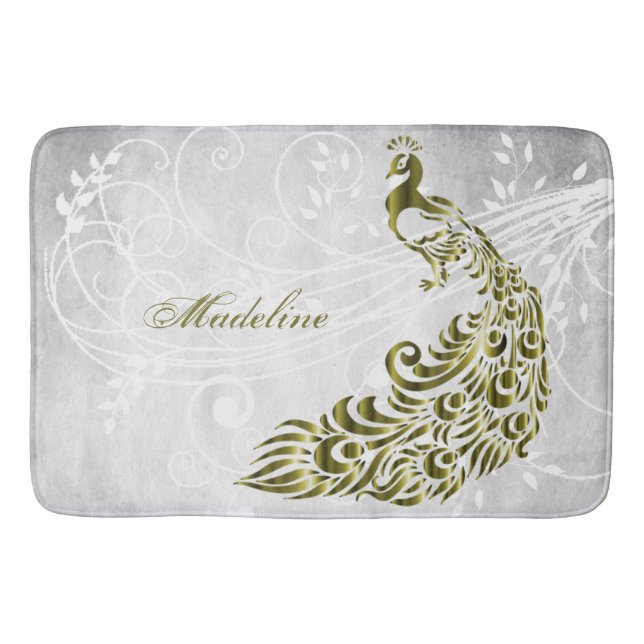 Peacock or - Tapis de bain personnalisé (Devant)