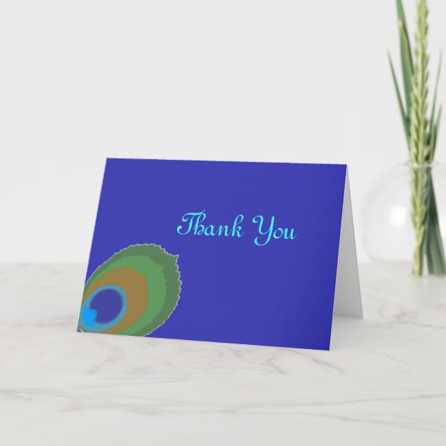 Peacock personnalisable merci carte de voeux (Devant)