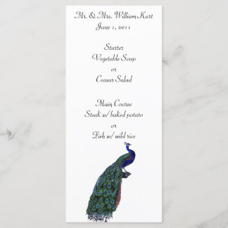 Peacock Plume Wedme Réception Menu