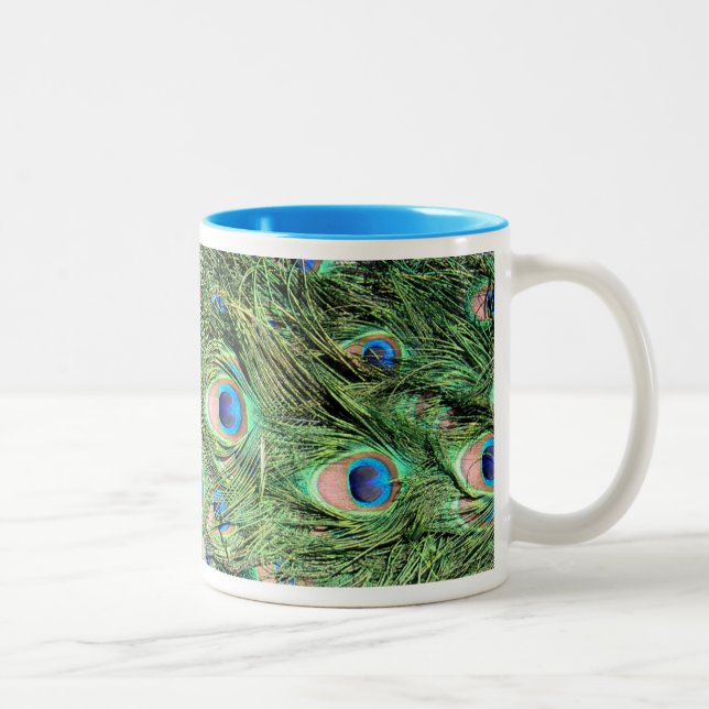 Peacock Plumes café ou tasse de thé Boisson Mug (Droit)