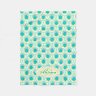 Peacock plumes ovale motif aqua nommé couverture