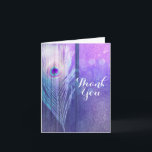 Peacock Plumes violet Glam Boho Chic Merci<br><div class="desc">Peacock Plumes violet Glam Boho Chic Carte de remerciements. Customisez à tout ce que vous voulez. Vous pouvez ajouter du texte à l'intérieur ou le laisser vide pour écrire à la main quelque chose en vous-même.</div>