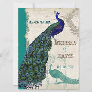 Peacock vintage 5 - Faire-part de mariage formel