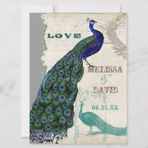 Peacock vintage 5 - Faire-part de mariage formel
