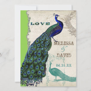 Peacock vintage 5 - Faire-part de mariage formel