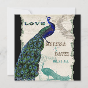 Peacock vintage 5 - Faire-part de mariage formel