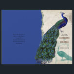 Peacock vintage 5 - Programme de mariage formel<br><div class="desc">Ce programme de mariage devra être plié lorsque vous le recevrez, il est expédié sous forme de feuille plate. Je recommande de l'emmener dans une imprimerie et de les faire marquer et plier pour vous pour ce qui est généralement un coût très nominal. Il y a une touche de fantaisie...</div>