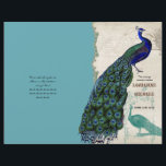 Peacock vintage 5 - Programme de mariage formel<br><div class="desc">Ce programme de mariage devra être plié lorsque vous le recevrez, il est expédié sous forme de feuille plate. Je recommande de l'emmener dans une imprimerie et de les faire marquer et plier pour vous pour ce qui est généralement un coût très nominal. Il y a une touche de fantaisie...</div>