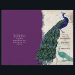 Peacock vintage 5 - Programme de mariage formel<br><div class="desc">Ce programme de mariage devra être plié lorsque vous le recevrez, il est expédié sous forme de feuille plate. Je recommande de l'emmener dans une imprimerie et de les faire marquer et plier pour vous pour ce qui est généralement un coût très nominal. Il y a une touche de fantaisie...</div>