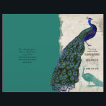Peacock vintage 5 - Programme de mariage formel<br><div class="desc">Ce programme de mariage devra être plié lorsque vous le recevrez, il est expédié sous forme de feuille plate. Je recommande de l'emmener dans une imprimerie et de les faire marquer et plier pour vous pour ce qui est généralement un coût très nominal. Il y a une touche de fantaisie...</div>