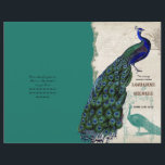 Peacock vintage 5 - Programme de mariage formel<br><div class="desc">Ce programme de mariage devra être plié lorsque vous le recevrez, il est expédié sous forme de feuille plate. Je recommande de l'emmener dans une imprimerie et de les faire marquer et plier pour vous pour ce qui est généralement un coût très nominal. Il y a une touche de fantaisie...</div>
