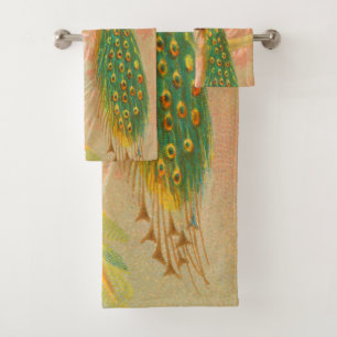 Peacock vintage et peinture à fleurs
