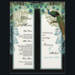 Peacock vintage, Plumes, 2 up, Menu du dîner<br><div class="desc">Ce menu élégant et sophistiqué pour le dîner Mariage allie le meilleur de la tradition et la fraîcheur du contemporain. Ce design d'invitation moderne et sophistiqué a un charme vintage contemporain élégant. Créé avec une sélection d'éléments d'art vintages qui ont été compilés dans un nouveau design par Audrey Jeanne Roberts....</div>